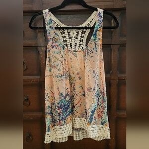 Collective Concepts Peach and Multicolor Tank